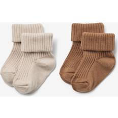 Wheat Undertøj Wheat Uld Rib Sokker Ziggy - Creme