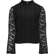 170/176 Blusar & Tunikor Barnkläder Kids Only KogMilly Flared Sleeve Lace Blus - Black