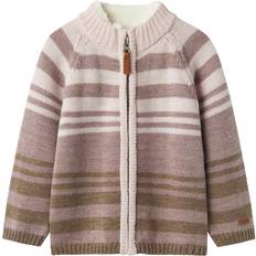 Lila Koftor Barnkläder Name It Cardigan Ull Stickad - Purple Dove