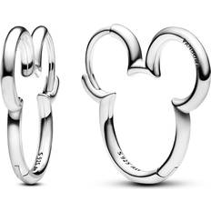 Pandora Argento Orecchini Pandora Disney Mickey Mouse Hoop Earrings - Sterling Silver