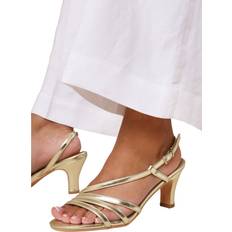 Multicolor Sandalias de tacón Where's That From Mykonos Multi Strap Low Block Heel Sandals - Gold