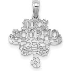 Bagatela 14k White Gold Percent Scorpio Zodiac Charm Pendant