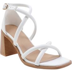 Bon_marché Sandales à talons Where's That From Illinois Multi Crossover Strap Wide Sandals - White