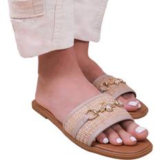 Sandalen Where's That From Harmony Straw PU Sandals - Nude