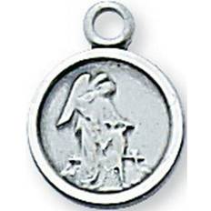 0.49 x 0.38 x 0.05 in. Sterling Silver Guardian Angel Pendant