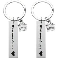 Silver Wallets & Key Holders Nuolux Welcome Home Printing Keychains - Silver