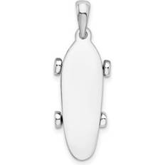 Sterling Silver Polished Moveable 3D Skateboard Pendant