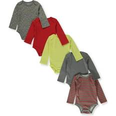 L Bodysuits Hanes Baby Long Sleeve Flexy Bodysuits - Yellow/Reds