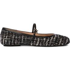 Gianvito Rossi Schuhe Gianvito Rossi Mary Ribbon 05 Bouclè Flats - Black