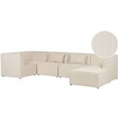 Beliani Modern Corduroy 4 Seater Modular Sofa