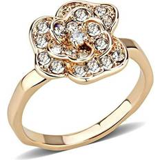 Transparent Rings 3W1491-10 Women Rose Gold Brass Ring with Top Grade Crystal in Clear