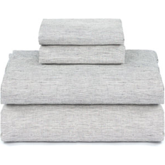 Linen Bed Linen BOKSER HOME 100% French Linen Set King Bed Sheet Gray