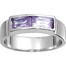 Purple Rings Sac Silver CHOOSE YOUR COLOR Simulated Lavender Baby Ring .925 Sterling Band Purple CZ Female