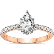 Friendly Diamonds Carat IGI Certified Pear Shape Lab Grown Diamond Engagement Ring 14K Rose Gold Olivia Secret Halo Diamond Ring FG-VS1-VS2 Quality