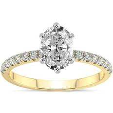 Friendly Diamonds Carat IGI Certified Oval Shape Lab Grown Diamond Engagement Ring 14K Yellow Gold Olivia Secret Halo Diamond Ring FG-VS1-VS2 Quality