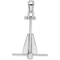 Sophia Jewelers LLC, Sterling Silver Polished 3D Moveable Danforth Anchor Pendant