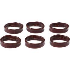 Watch Straps Veronic 6Pcs 18MM Genuine Leather Rings Durable Band Rings Wristwatch Movable Rings Positioning Buckles Watchband Accessories (Brown)