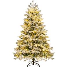 Costway Pre-Lit Green/White Christmas Tree 180cm