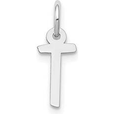 White Gold Charms & Pendants Bagatela 14K White Gold Slanted Block Letter T Initial Charm