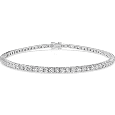 Moissanites Jewelry Keepstar Moissanite Tennis Bracelet for Women and Men, 18K White Gold Plated Sterling Silver Bracelet, 2mm-5mm Lab Created Simulated Diamond Bracelets for Brides/Birthday/Valentine's Day Gift (2.4 Carat)