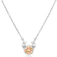 Beige Charms & Pendants Great Gems 3.88 CT Rhodium Reversible Champagne CZ Reindeer Pendant