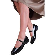 Polyurethaan Hakken & Pumps Where's That From Kingston Patent Leather Buckle Detail Shoes - Black