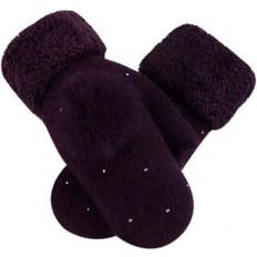 Purple Gloves & Mittens Accoutermentpertrechos Womens Mitten to Keep Warm Woollen Gloves - Purple