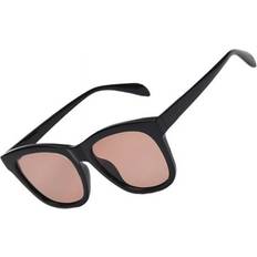 Jynofd Oversized Frame Sunglasses - Black/Orange Lens