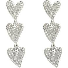 Earrings Warkul Feierber Co.Ltd, Pair Drop Earrings Cubic Zirconia Sparkling Electroplating Straight Hanging Pendants Decorative Hypoallergenic Love Heart Dangle Earrings Jewelry Accessory