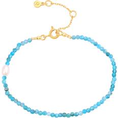 Hultquist Smykker Hultquist Wren Bracelet Gold Perlearmbånd - Blå