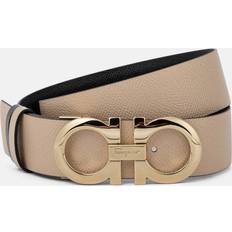 Ferragamo Gancini Reversible Leather Belt - Beige