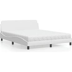160cm Sängpaket vidaXL Säng Med Madrass Vit 160x200 cm Sängpaket
