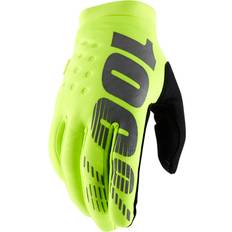 100% 100% Brisker Race Gloves Fluo Yellow X Man, Adult