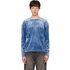 Velvet Lace-Up Sweater - Blue