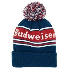 Budweiser Label Text Patch Pom Knit Cuff - Beanie