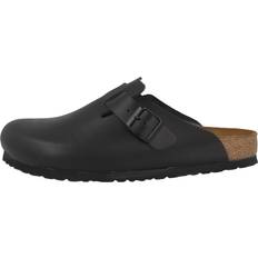 Leder Holzschuhe Birkenstock Boston - Schwarz