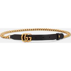 Gucci Gold Belts Gucci GG Chain And Leather Belt - Gold