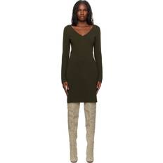 Ferragamo Dresses Ferragamo Khaki Knitted Minidress - Uniform Green