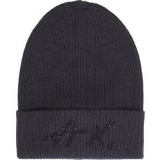 Armani Exchange Women Accessories Armani Exchange Ribbed Beanie Hat With Rhinestones