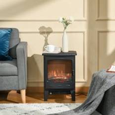 Homcom Electric Fireplaces Homcom 1800W Electric Fireplace Freestanding Black