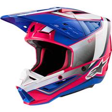 Alpinestars Crosshjälmar Motorcykelhjälmar Alpinestars Crosshjälm Supertech m5 blå grå rosa vit