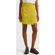 Velluto Abbigliamento United Colors of Benetton Wrap Mini Skirt - Velvet/Mustard