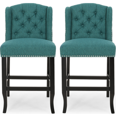 Turquoise Seating Stools Benjara Seliva Counter Chair Set of 2 Seating Stool