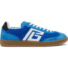 Balmain Skor Balmain Suede Och Bouclé Swan Tränare - Blue
