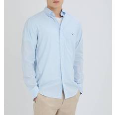 Clothing Gant Striped Poplin Cotton Shirt - Blue