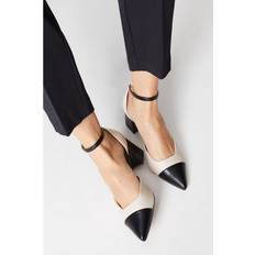Wallis Wide Fit Dollis Pointed Two Part Toe Cap Courts - Beige