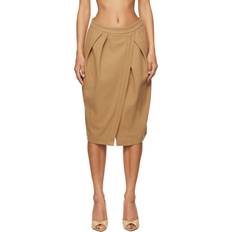 Virgin Wool Midi Skirt - Camel