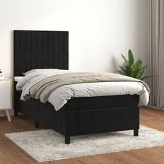 Senge & Madrasser vidaXL Med Madras 90x200 cm Fløjl Sort Kontinentalseng