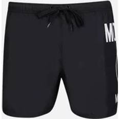 Moschino Large Circular Milano Logo Swim Shorts - Black