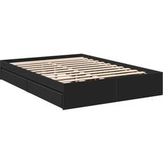 Camas y Colchones vidaXL Cama con Cajones Madera de Ingeniería Negro 120x200 cm